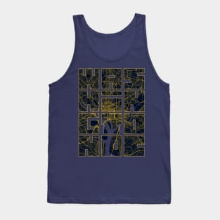 Washington DC, USA City Map Typography - Gold Art Deco Tank Top